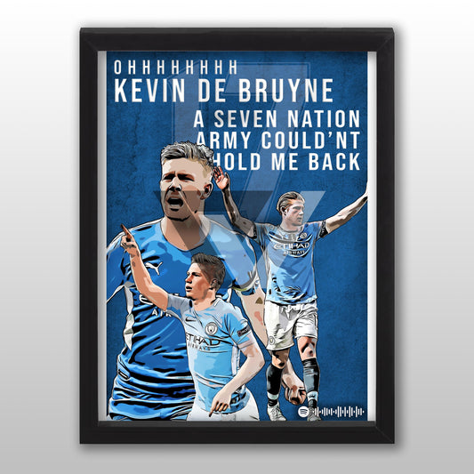 Manchester City Song Lyric A4 Poster - "KDB" | Football art decor