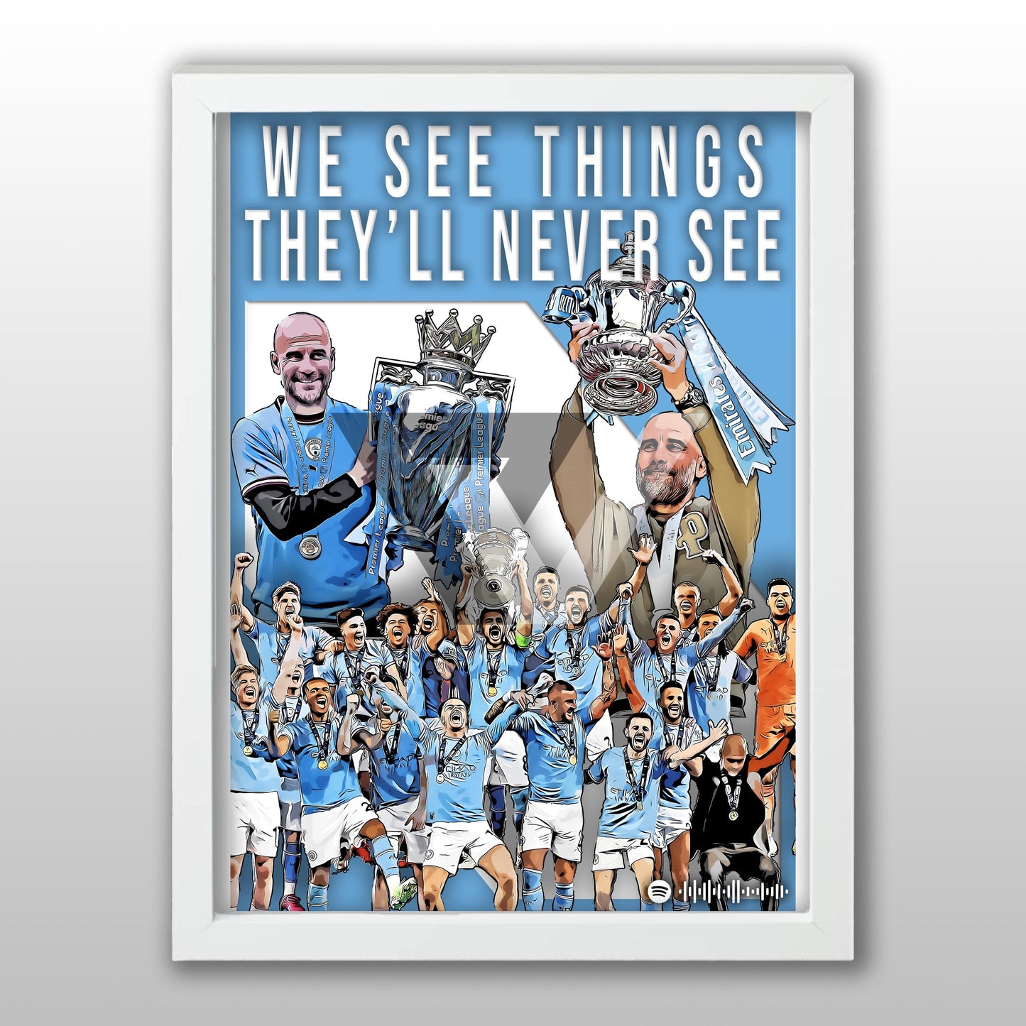 Manchester City Song Lyric A4 Poster - "See Things" | Football art decor