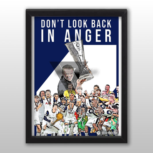 Tottenham Song Lyric A4 Poster - "Anger" | Football art decor