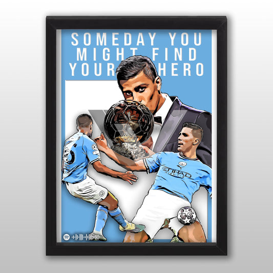 Manchester City Song Lyric A4 Poster - "Hero" | Football art decor
