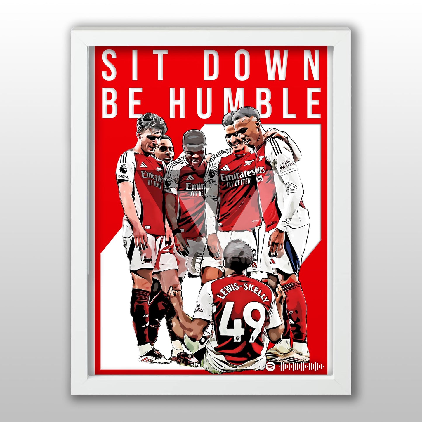 Arsenal Song Lyric A4 Poster - "Humble" | Football art decor
