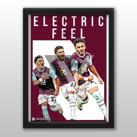 Burnley Song Lyric A4 Poster - "Electric" | Football art decor