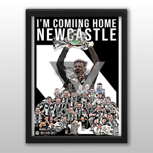 Newcastle Song Lyric A4 Poster - "Home Newcastle" | Football art decor