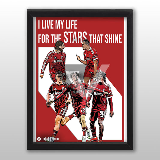 Liverpool Song Lyric A4 Poster - "Stars" | Football art decor