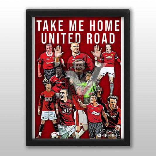 Manchester United Song Lyric A4 Poster - "United Road" | Football art decor