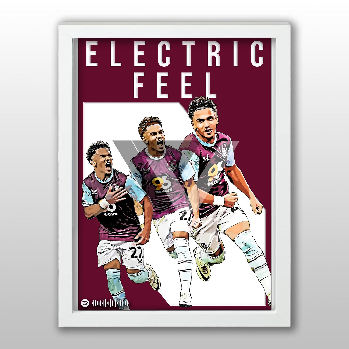 Burnley Song Lyric A4 Poster - "Electric" | Football art decor