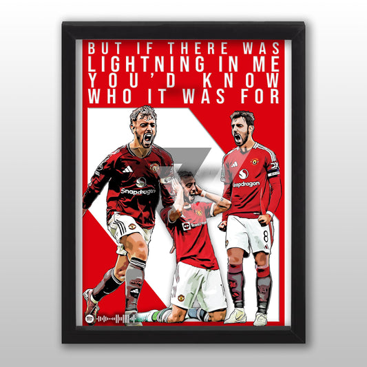 Manchester United Song Lyric A4 Poster - "Lightning" | Football art decor