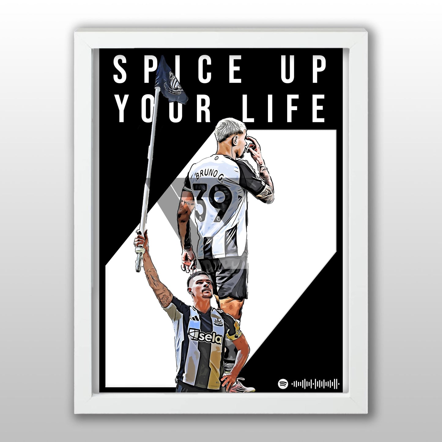 Newcastle Song Lyric A4 Poster - "Spice" | Football art decor