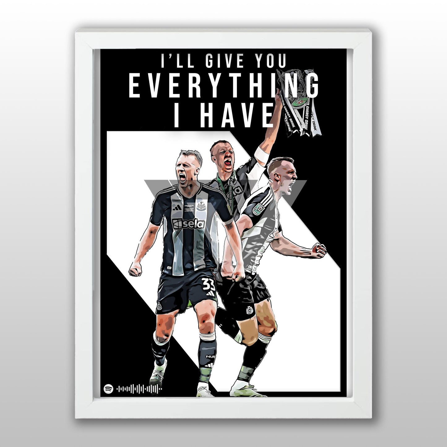 Newcastle Song Lyric A4 Poster - "Everything I have" | Football art decor