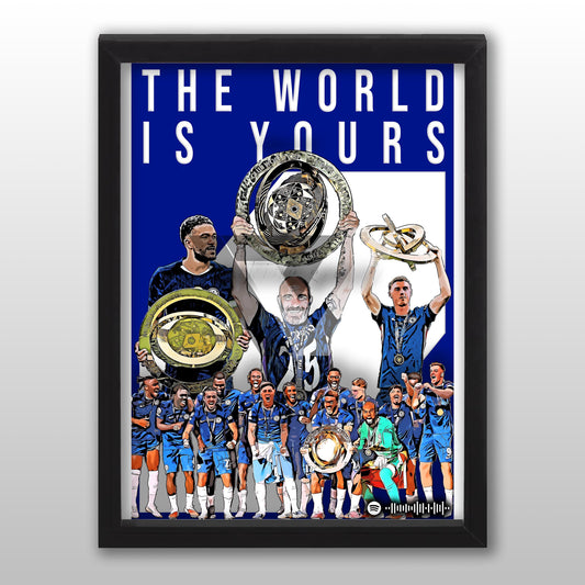 Chelsea Song Lyric A4 Poster - "World Champions" | Football art decor