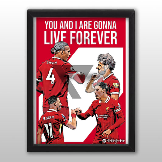 Liverpool Song Lyric A4 Poster - "Forever" | Football art decor