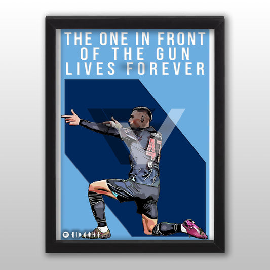 Manchester City Song Lyric A4 Poster - "Gun" | Football art decor