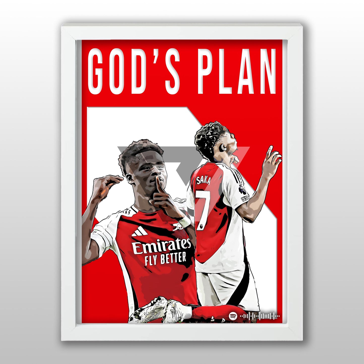 Arsenal Song Lyric A4 Poster - "God Plan" | Football art decor