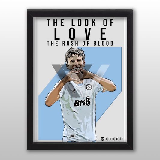 Aston Villa Song Lyric A4 Poster - "Love" | Football art decor