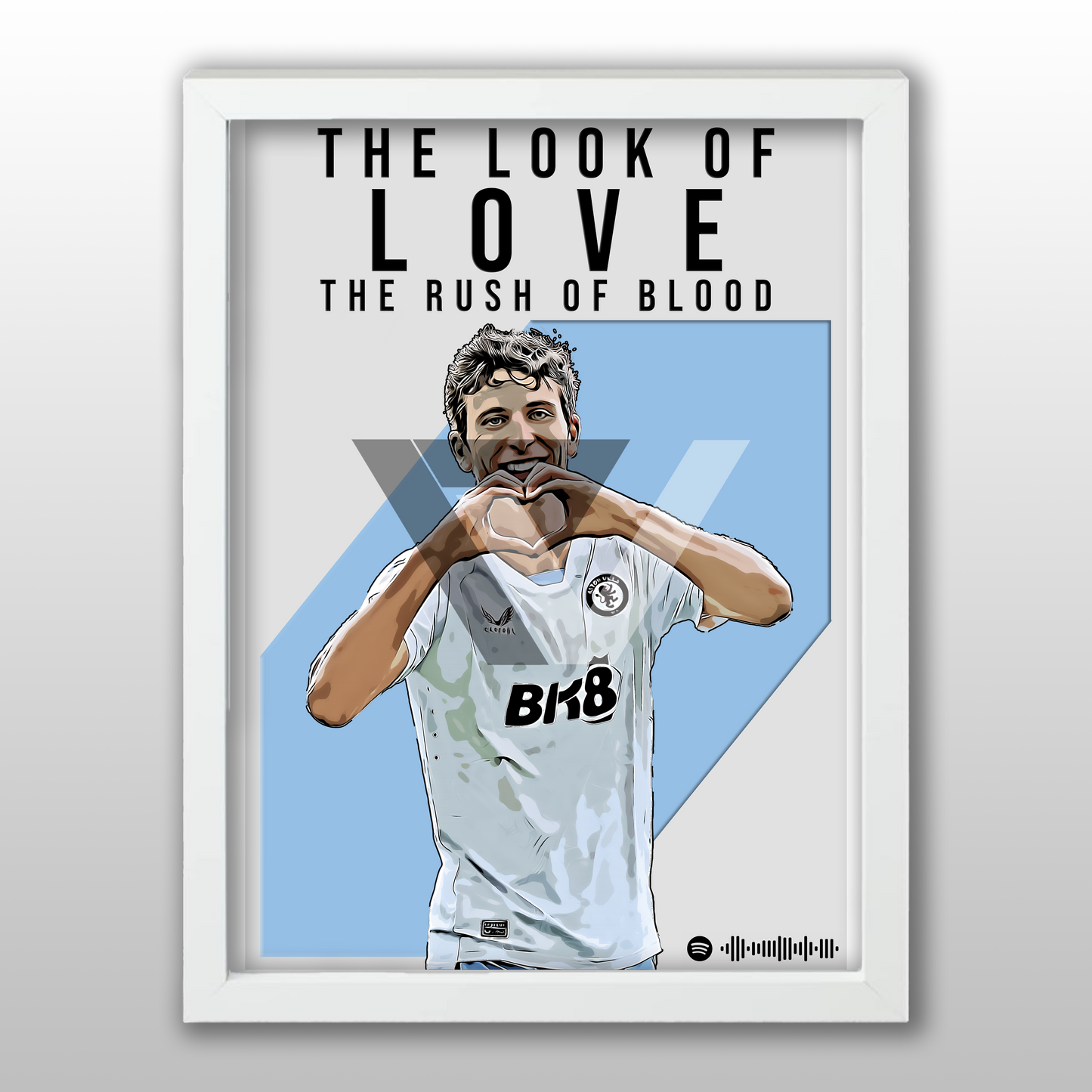 Aston Villa Song Lyric A4 Poster - "Love" | Football art decor