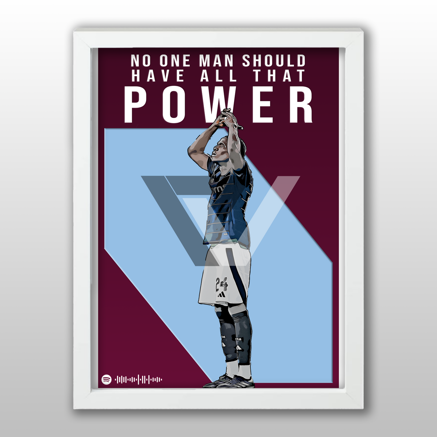 Aston Villa Song Lyric A4 Poster - "Power" | Football art decor