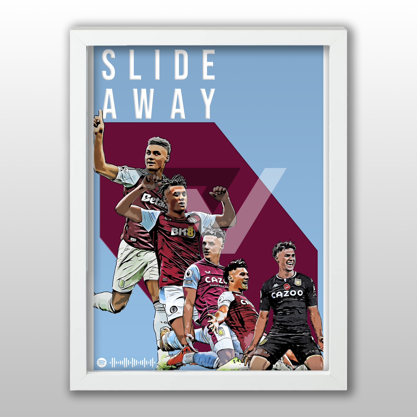 Aston Villa Song Lyric A4 Poster - "Slide" | Football art decor