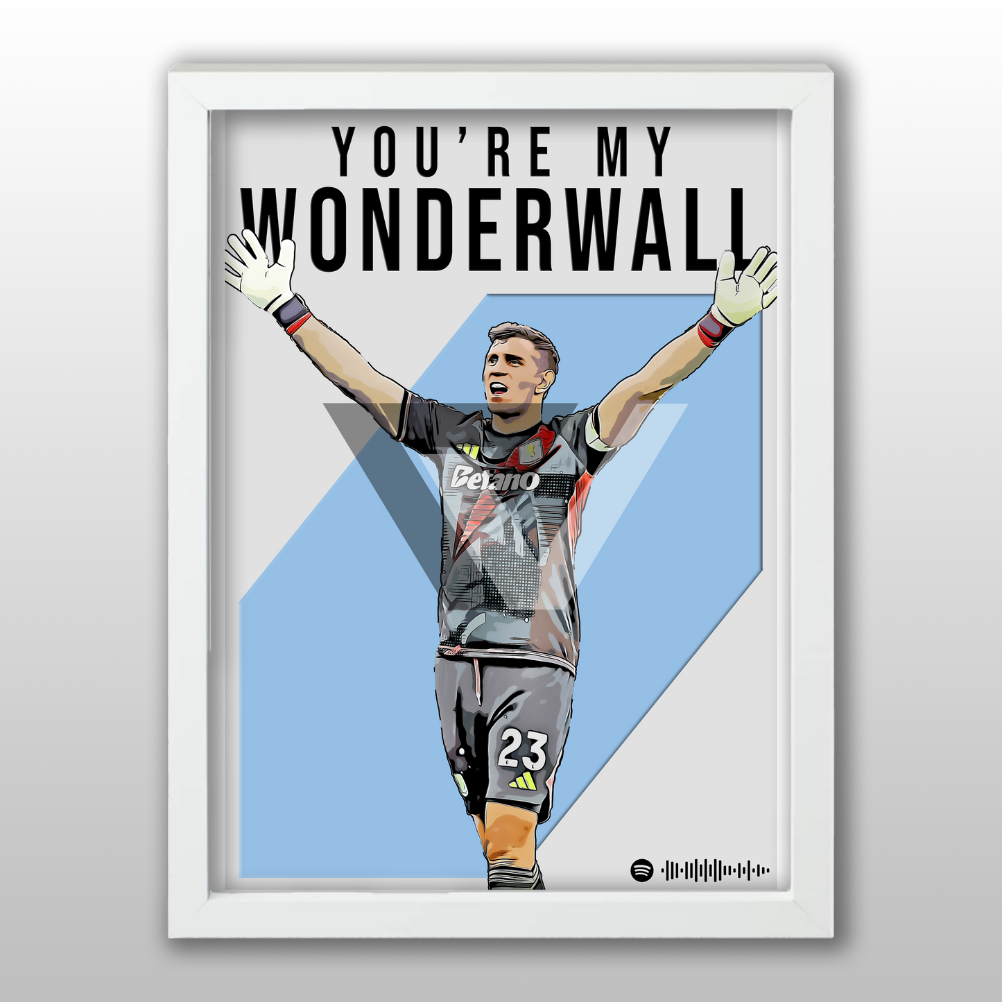 Aston Villa Song Lyric A4 Poster - "Wonder" | Football art decor