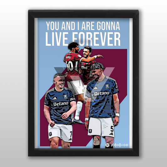 Aston Villa Song Lyric A4 Poster - "Forever" | Football art decor
