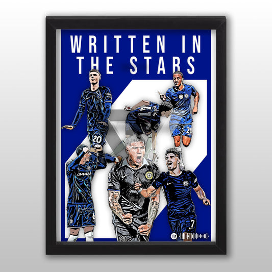 Chelsea Song Lyric A4 Poster - "Stars" | Football art decor