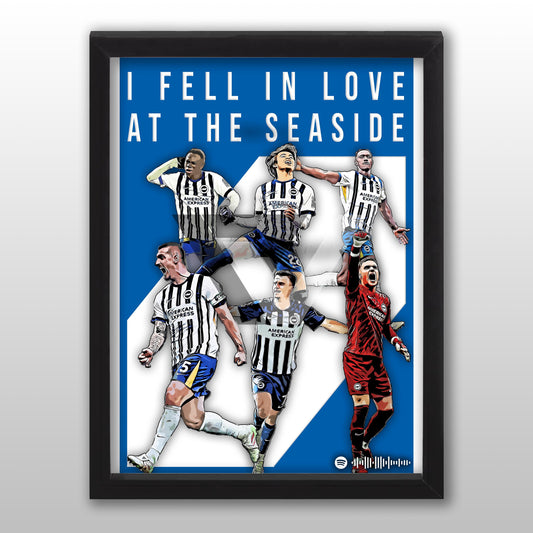 Brighton Song Lyric A4 Poster - "Seaside" | Football art decor