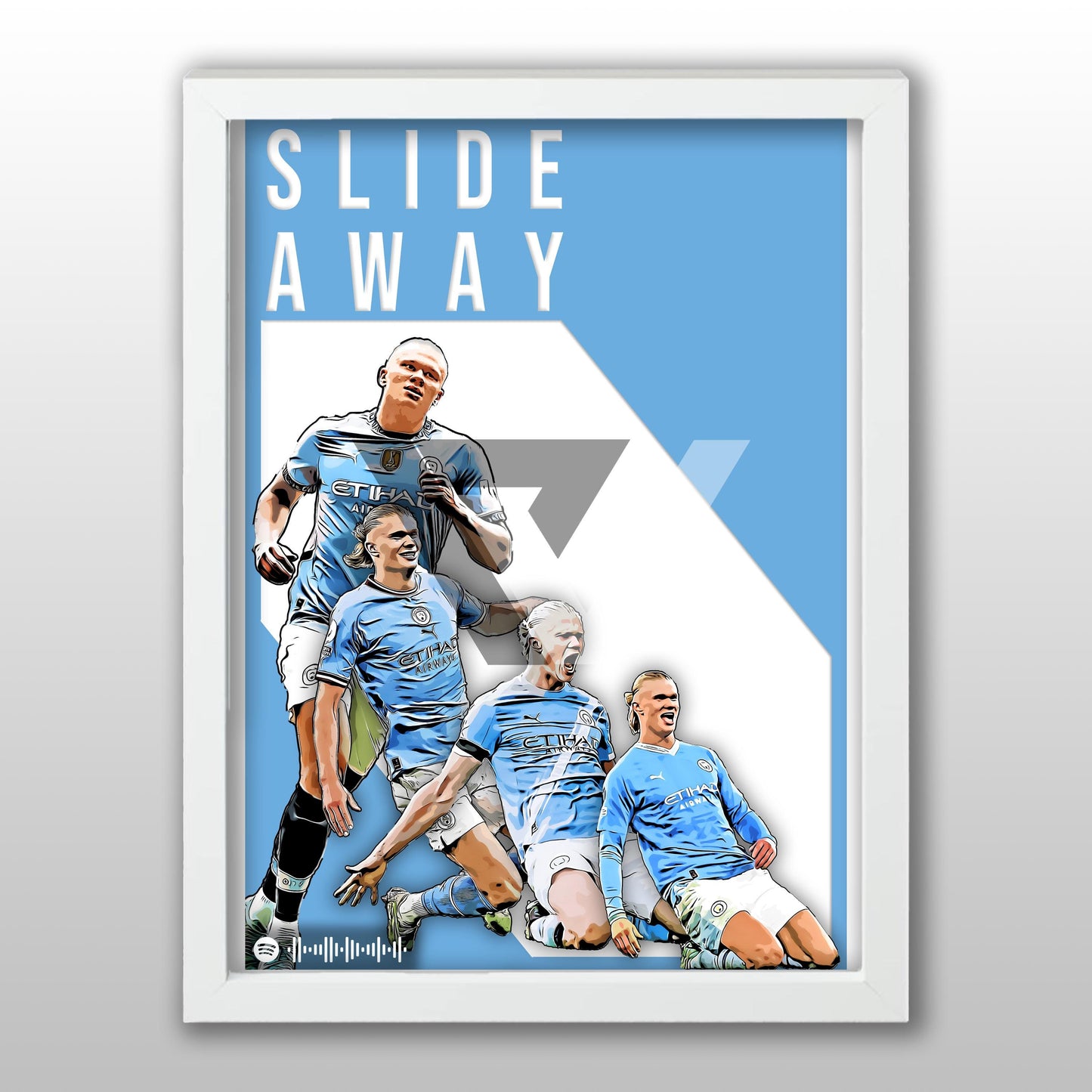 Manchester City Song Lyric A4 Poster - "Slide" | Football art decor
