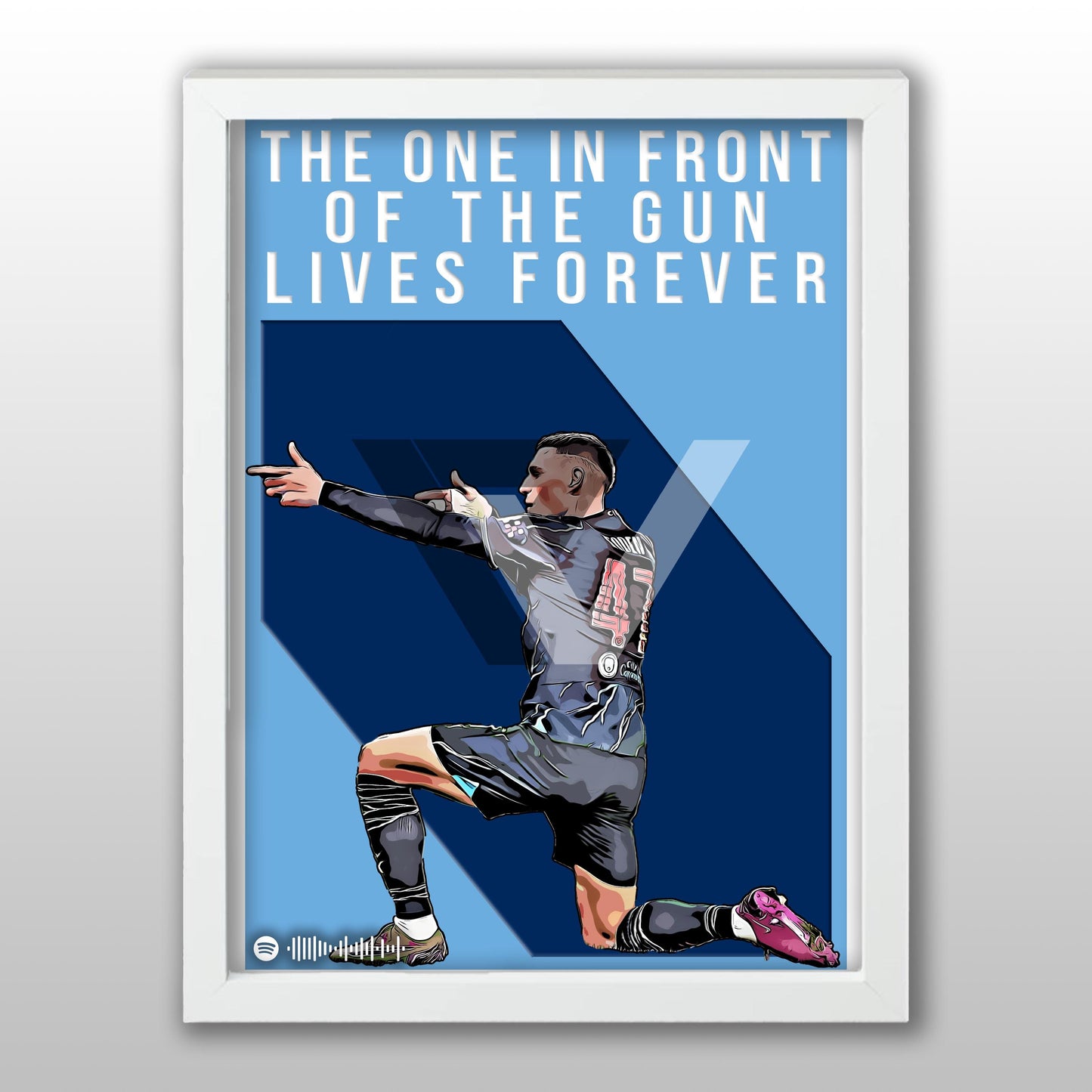 Manchester City Song Lyric A4 Poster - "Gun" | Football art decor