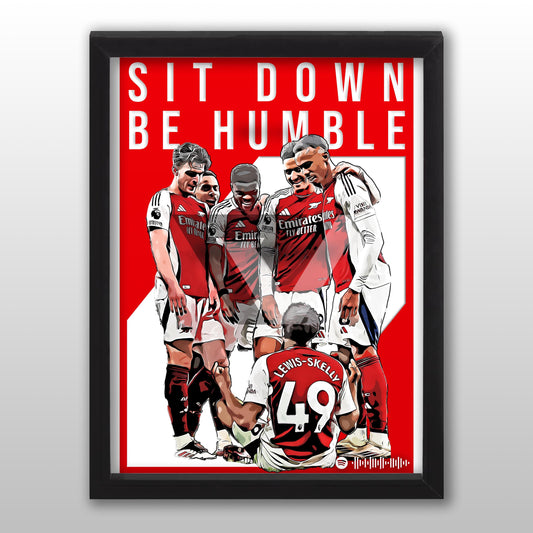 Arsenal Song Lyric A4 Poster - "Humble" | Football art decor