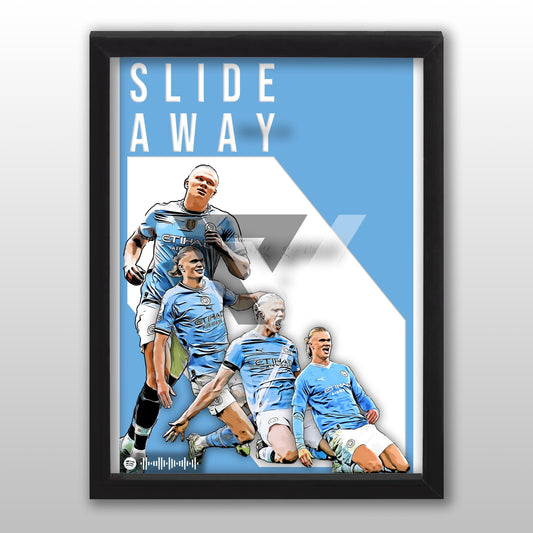 Manchester City Song Lyric A4 Poster - "Slide" | Football art decor