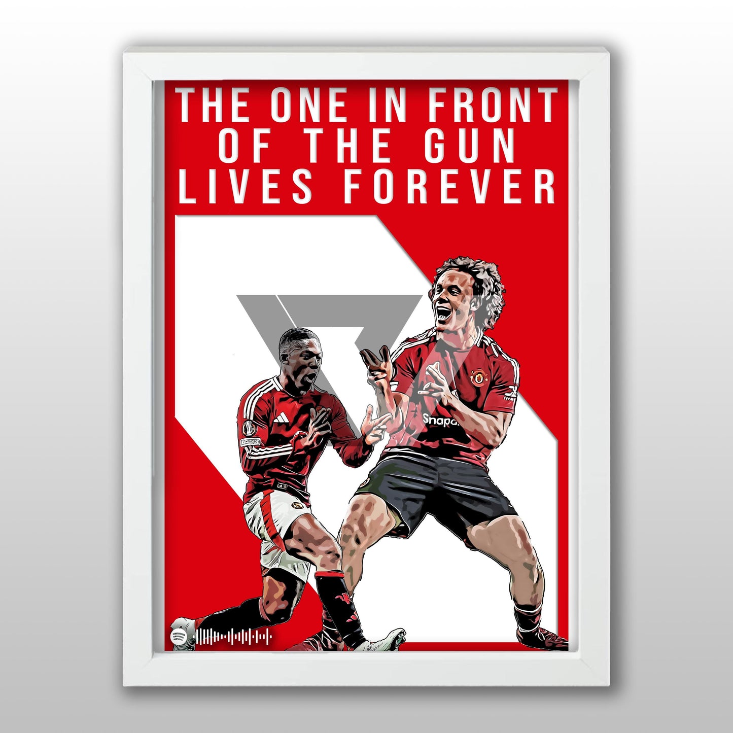 Manchester United Song Lyric A4 Poster - "Gun" | Football art decor