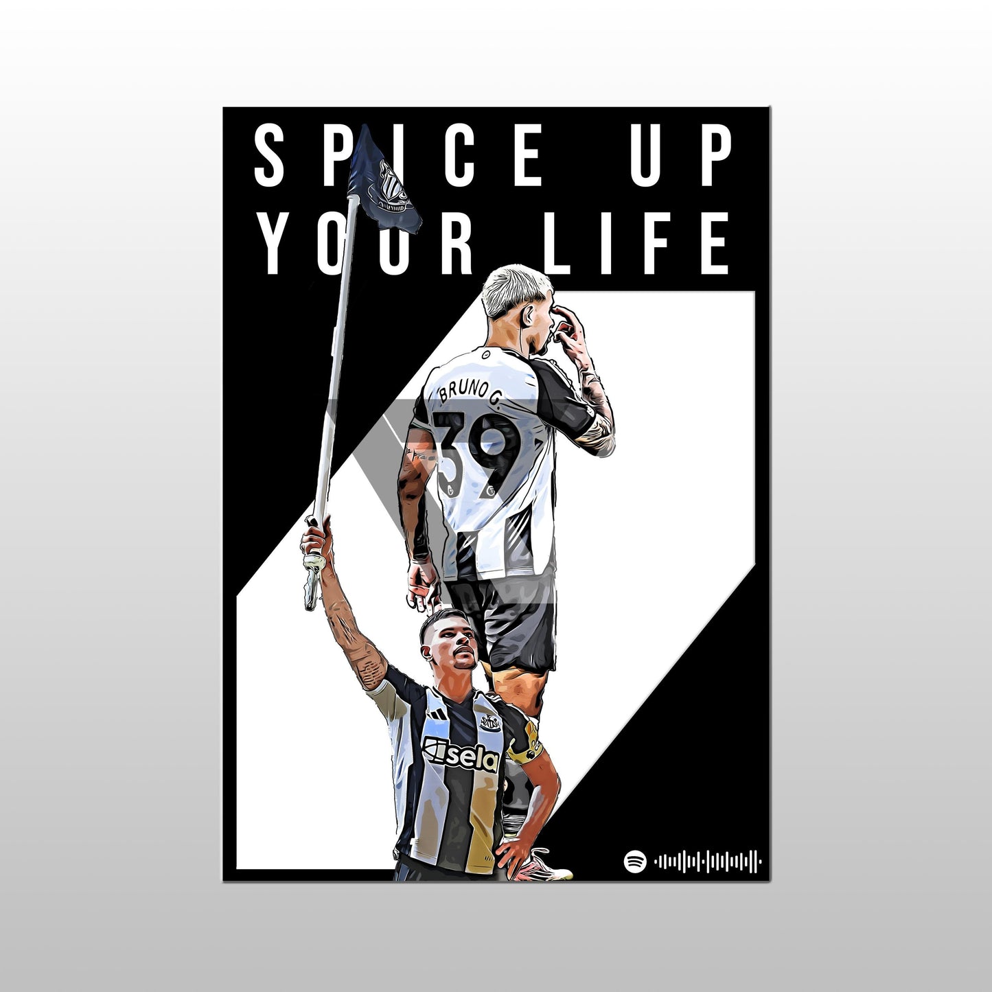 Newcastle Song Lyric A4 Poster - "Spice" | Football art decor