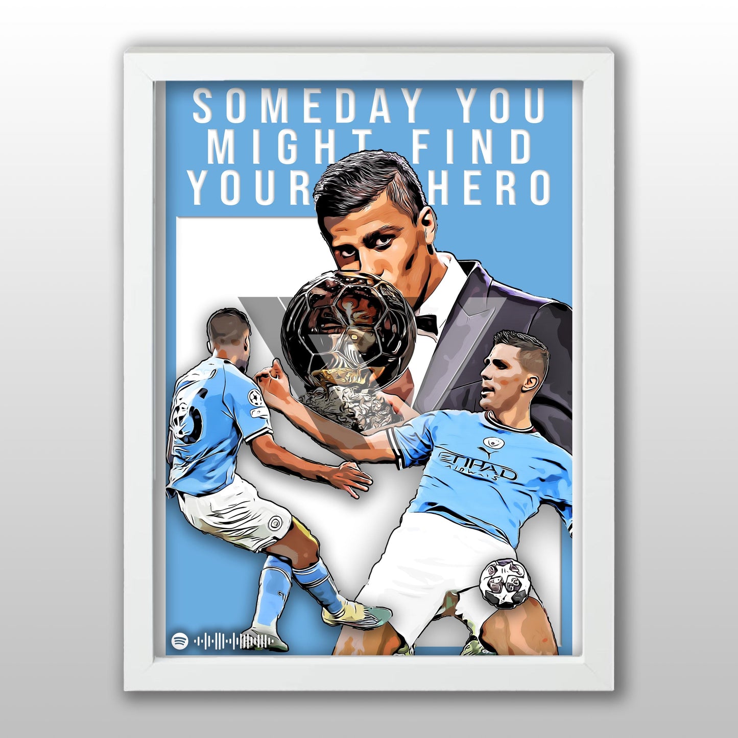 Manchester City Song Lyric A4 Poster - "Hero" | Football art decor