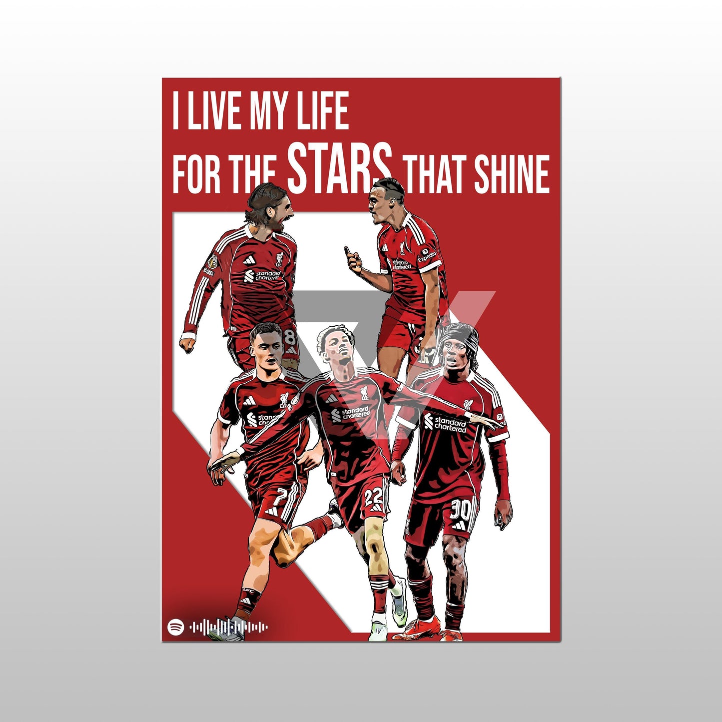 Liverpool Song Lyric A4 Poster - "Stars" | Football art decor