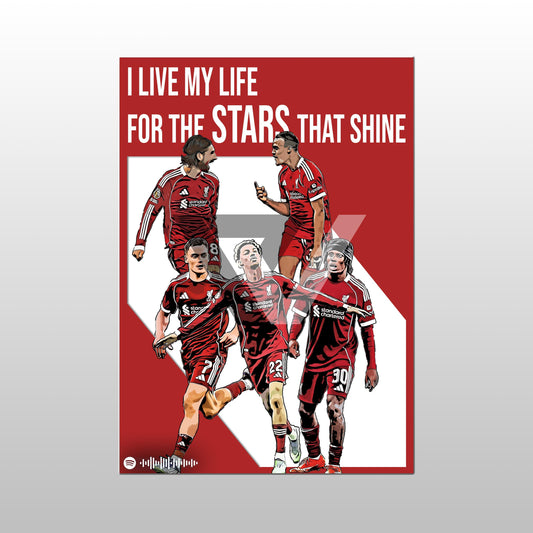 Liverpool Song Lyric A4 Poster - "Stars" | Football art decor