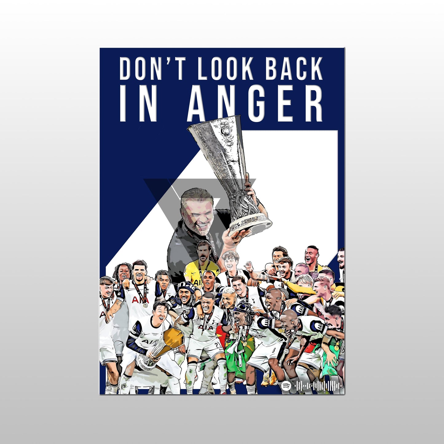 Tottenham Song Lyric A4 Poster - "Anger" | Football art decor
