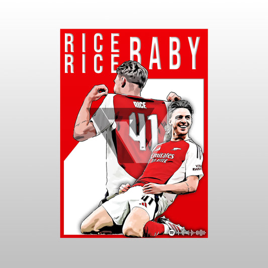 Arsenal Song Lyric A4 Poster - "Rice, Rice Baby" | Football art decor