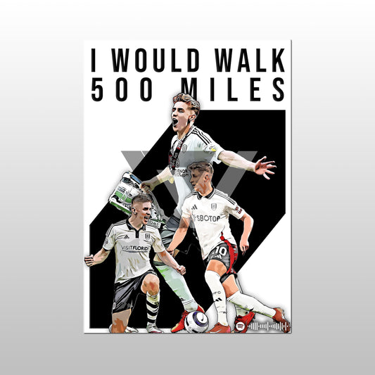 Fulham Song Lyric A4 Poster - "500" | Football art decor