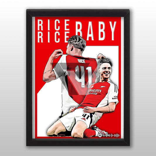 Arsenal Song Lyric A4 Poster - "Rice, Rice Baby" | Football art decor