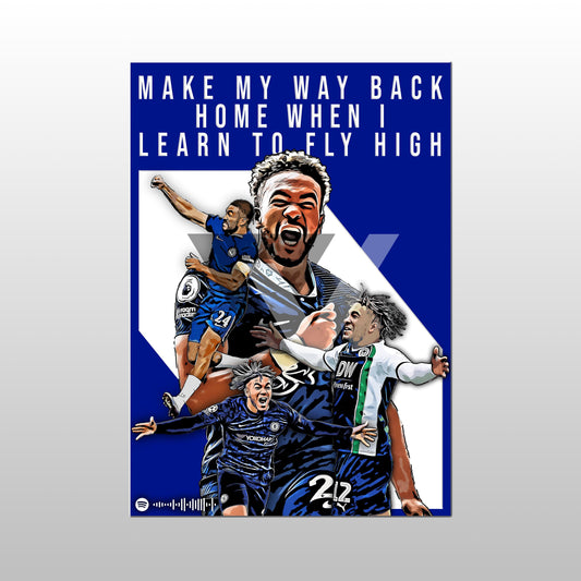 Chelsea Song Lyric A4 Poster - "Back Home" | Football art decor