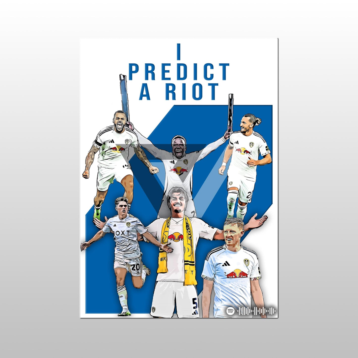 Leeds Song Lyric A4 Poster - "Riot" | Football art decor