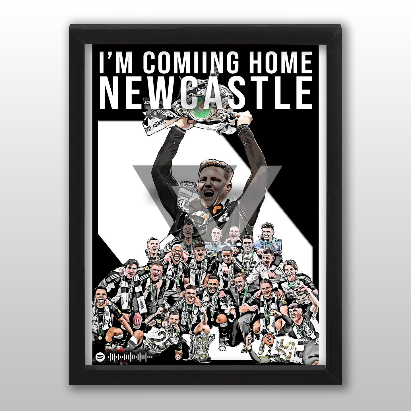 Newcastle Song Lyric A4 Poster - "Home Newcastle" | Football art decor