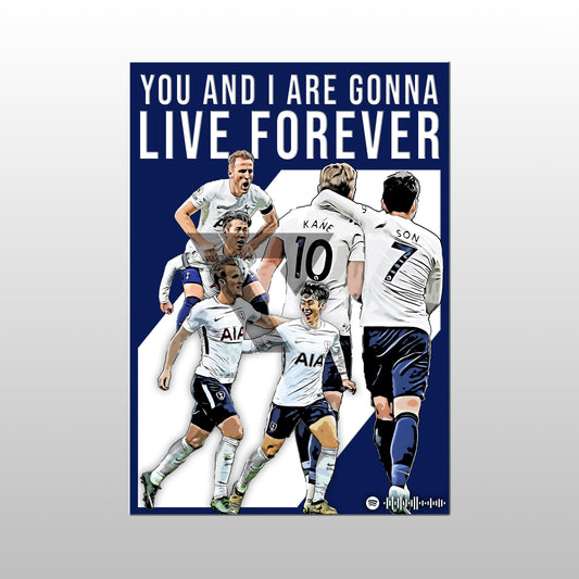 Tottenham Song Lyric A4 Poster - "Forever" | Football art decor