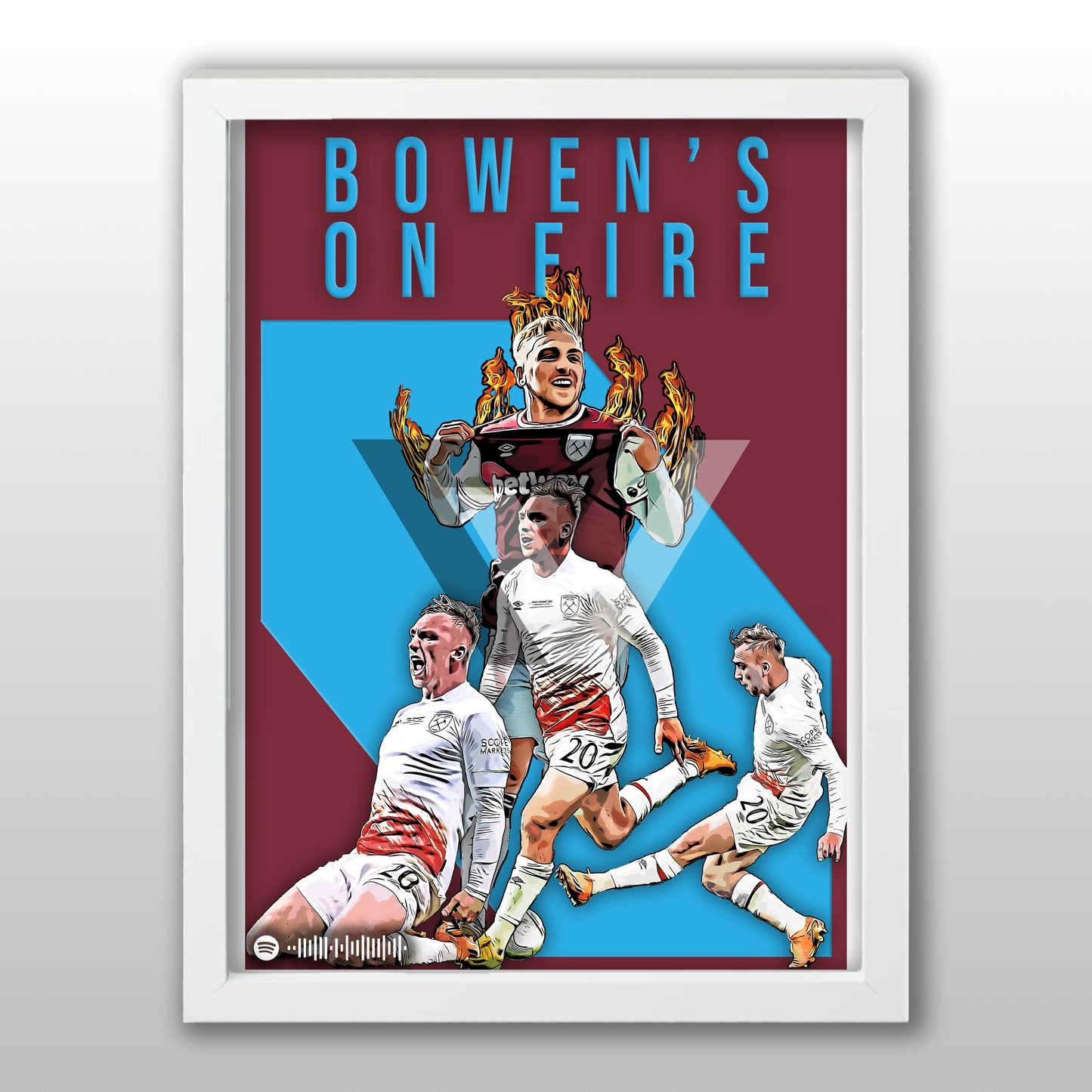 West Ham Song Lyric A4 Poster - "Fire" | Football art decor