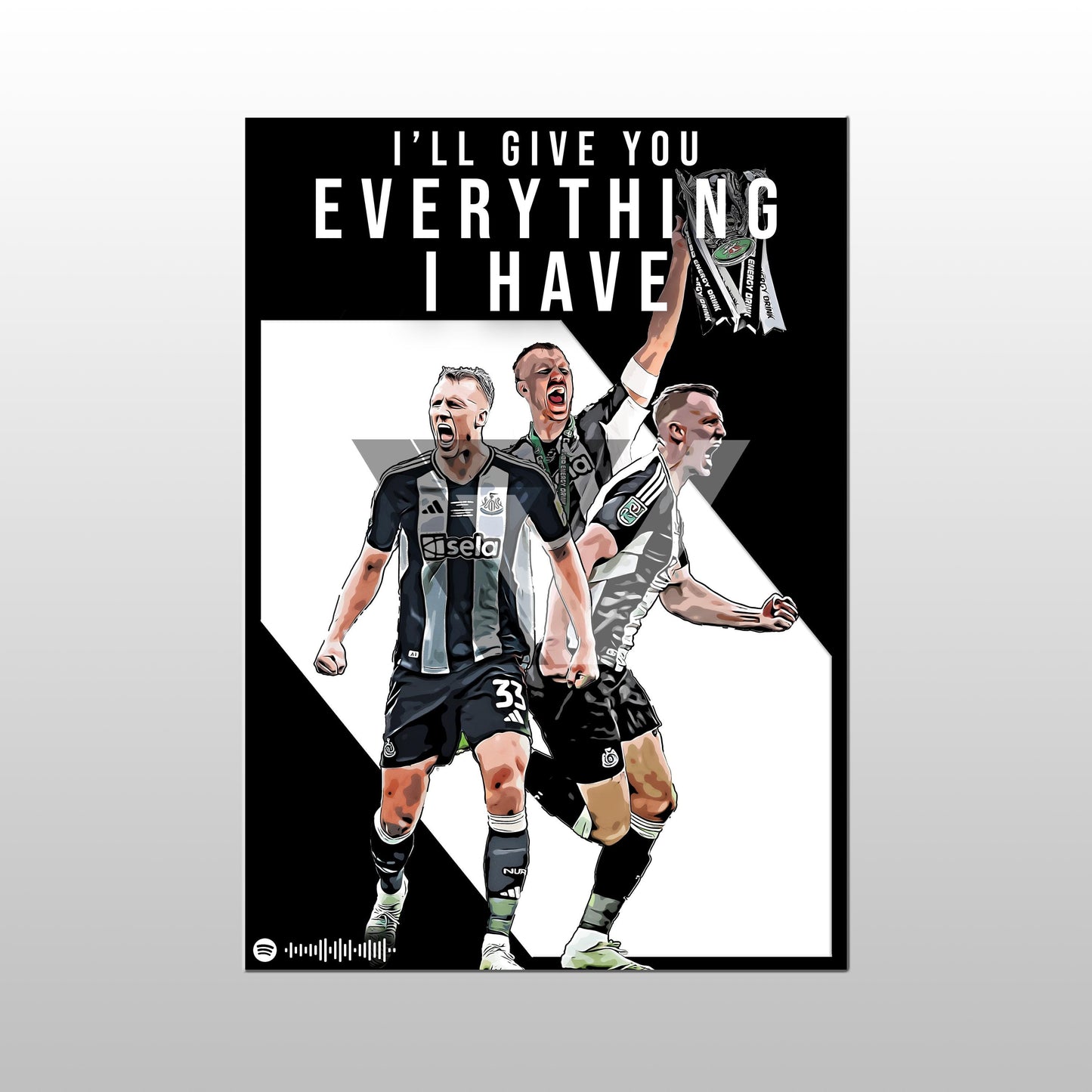 Newcastle Song Lyric A4 Poster - "Everything I have" | Football art decor