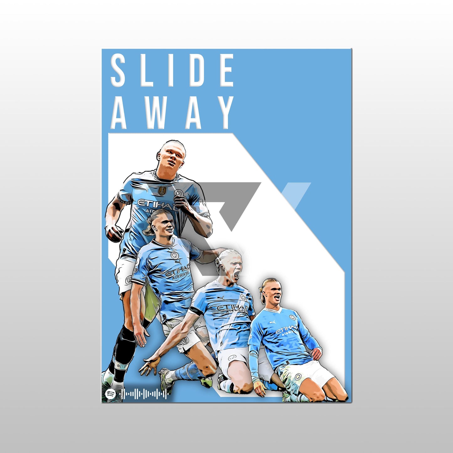 Manchester City Song Lyric A4 Poster - "Slide" | Football art decor