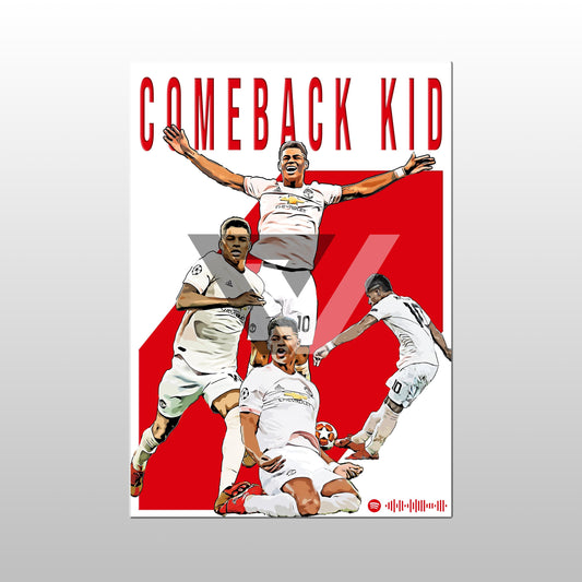 Manchester United Song Lyric A4 Poster - "Comeback" | Football art decor
