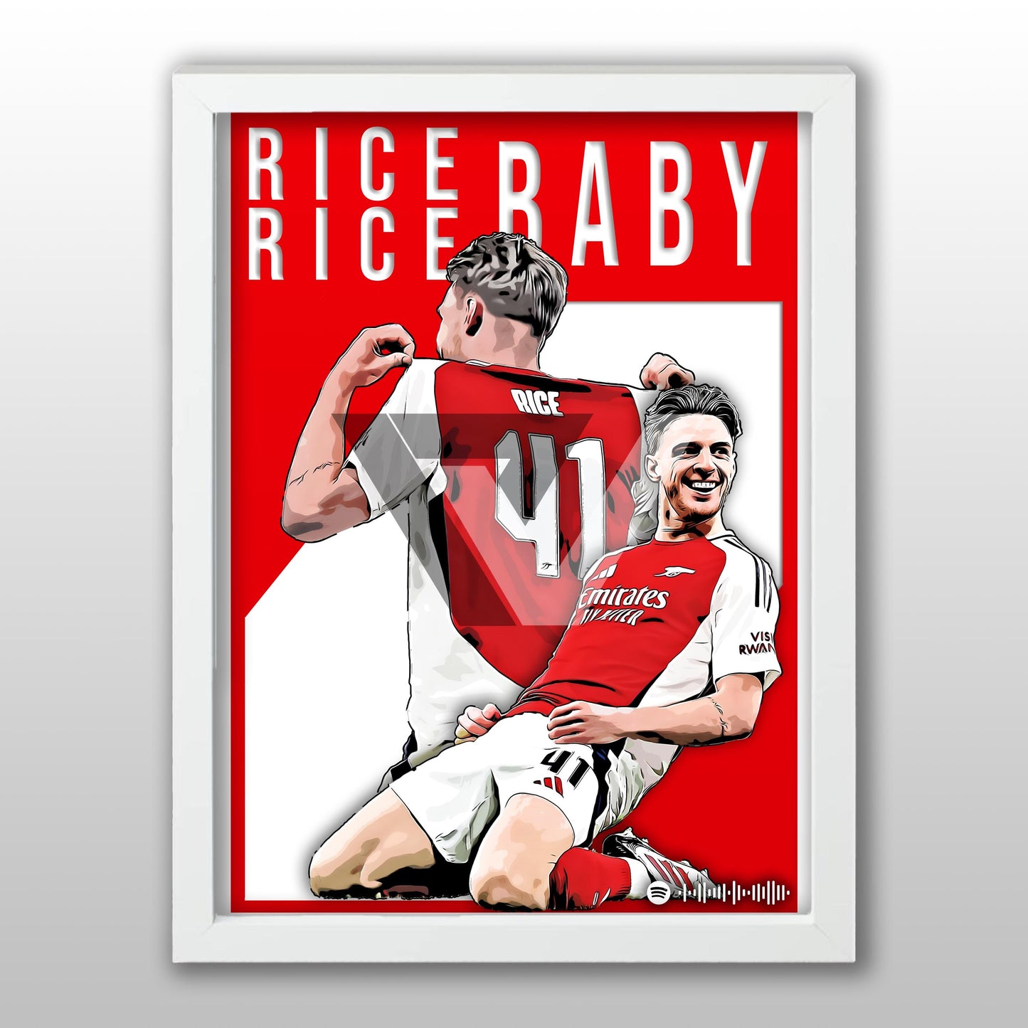 Arsenal Song Lyric A4 Poster - "Rice, Rice Baby" | Football art decor
