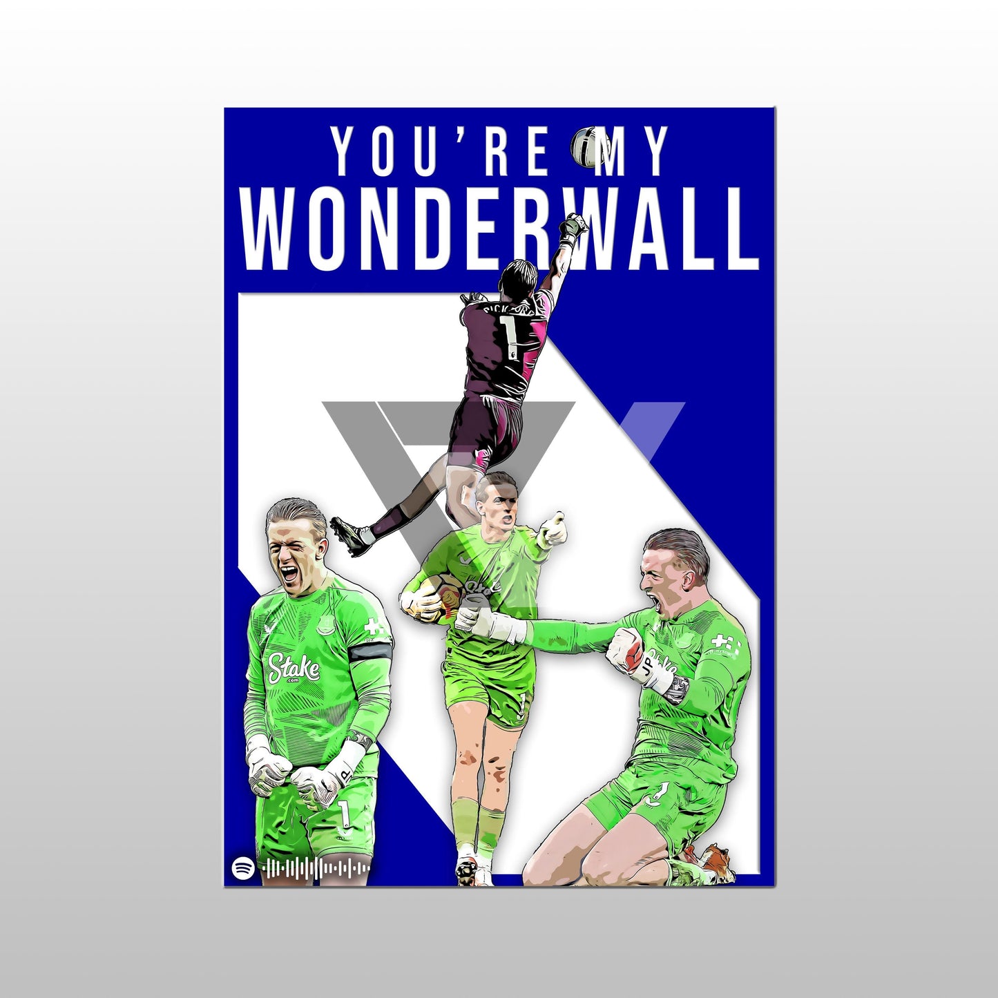 Everton Song Lyric A4 Poster - "Wonder" | Football art decor