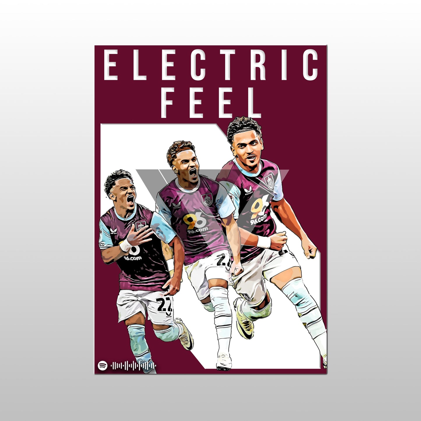 Burnley Song Lyric A4 Poster - "Electric" | Football art decor