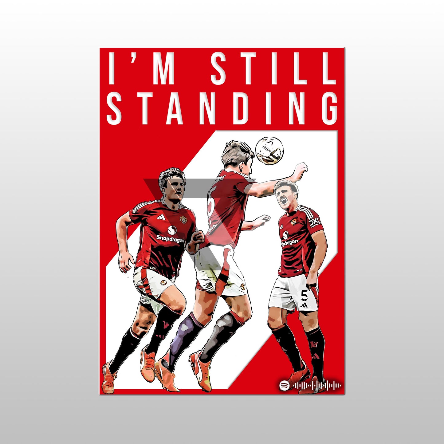Manchester United Song Lyric A4 Poster - "Still Standing" | Football art decor